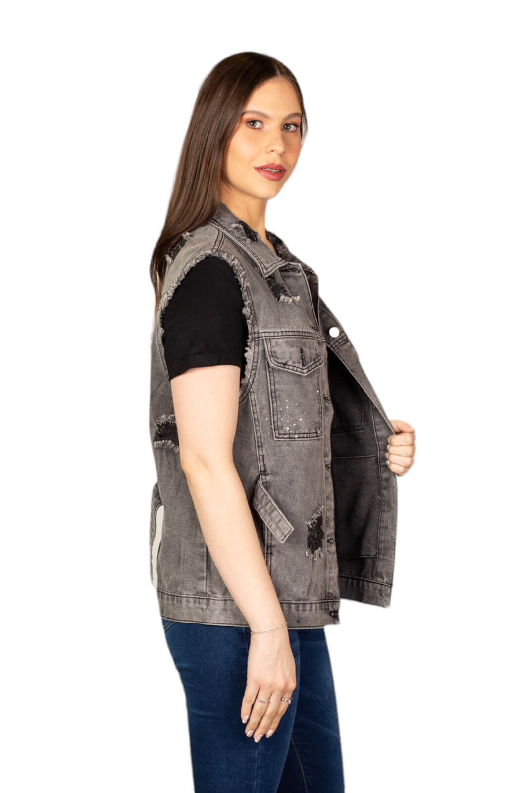 Chaqueta denim gris