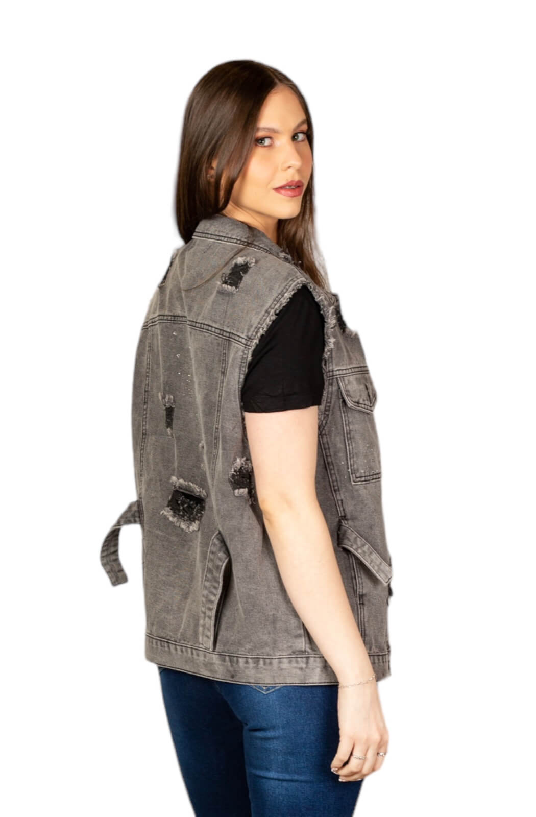 Chaqueta denim gris