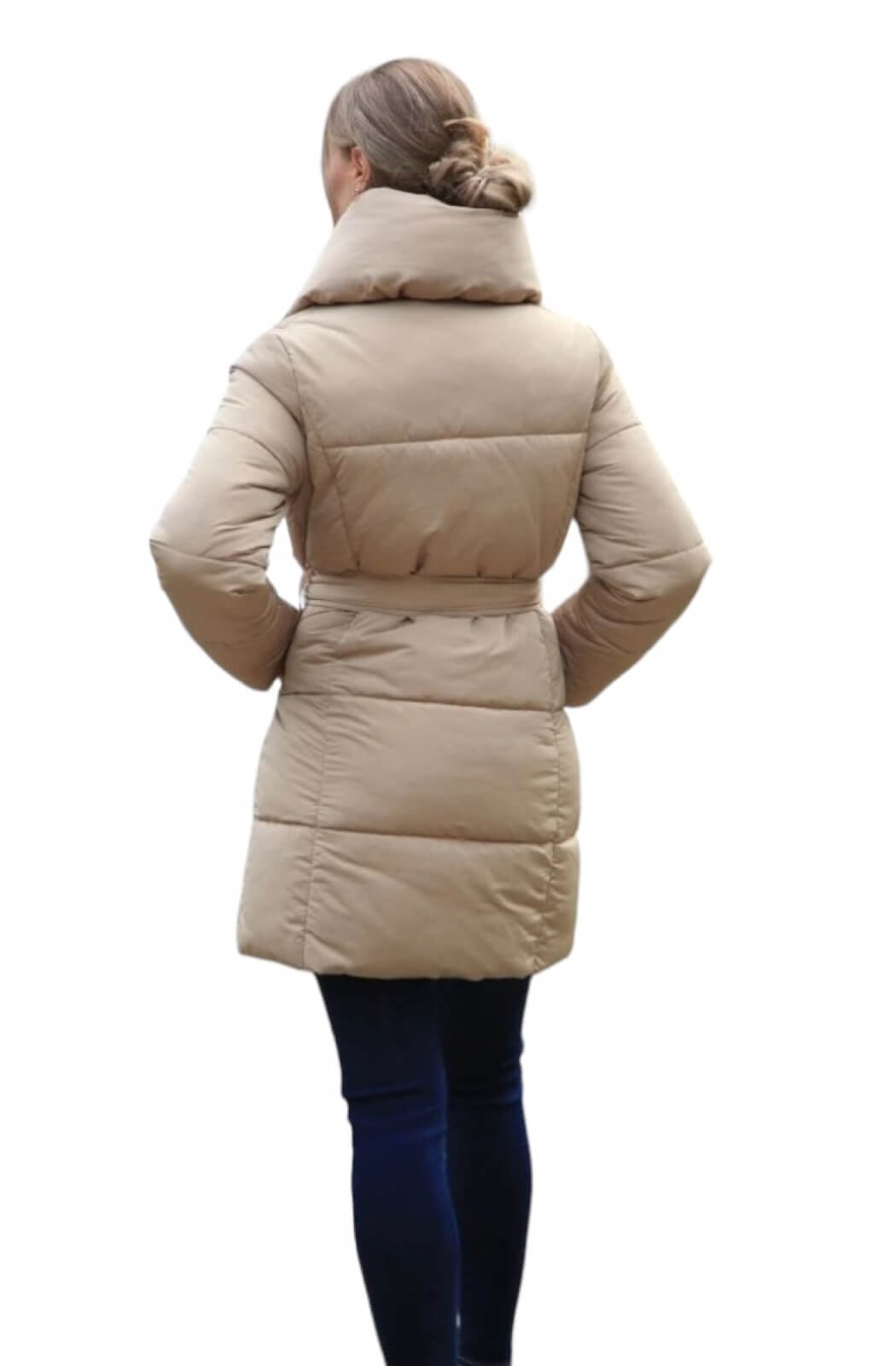 Parka larga beige