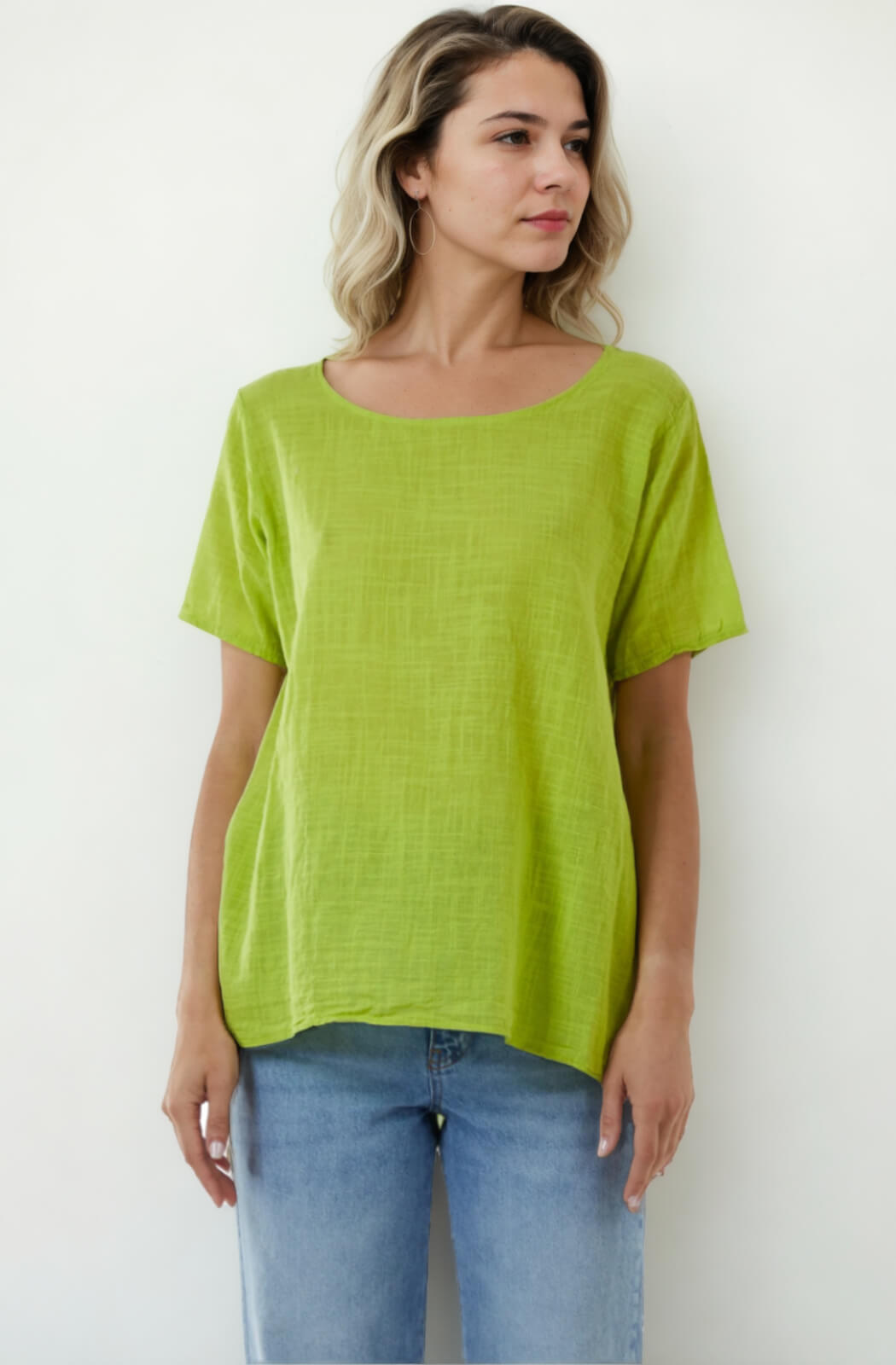 Blusa lino verde lima