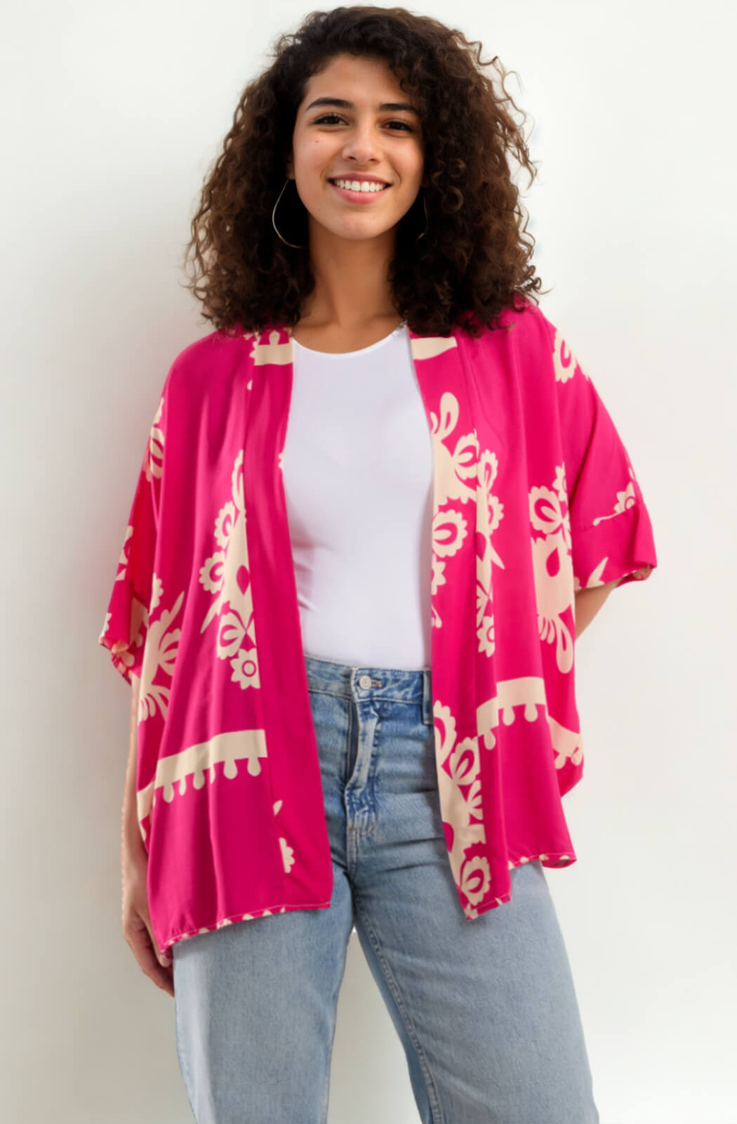 Kimono diseño fucsia