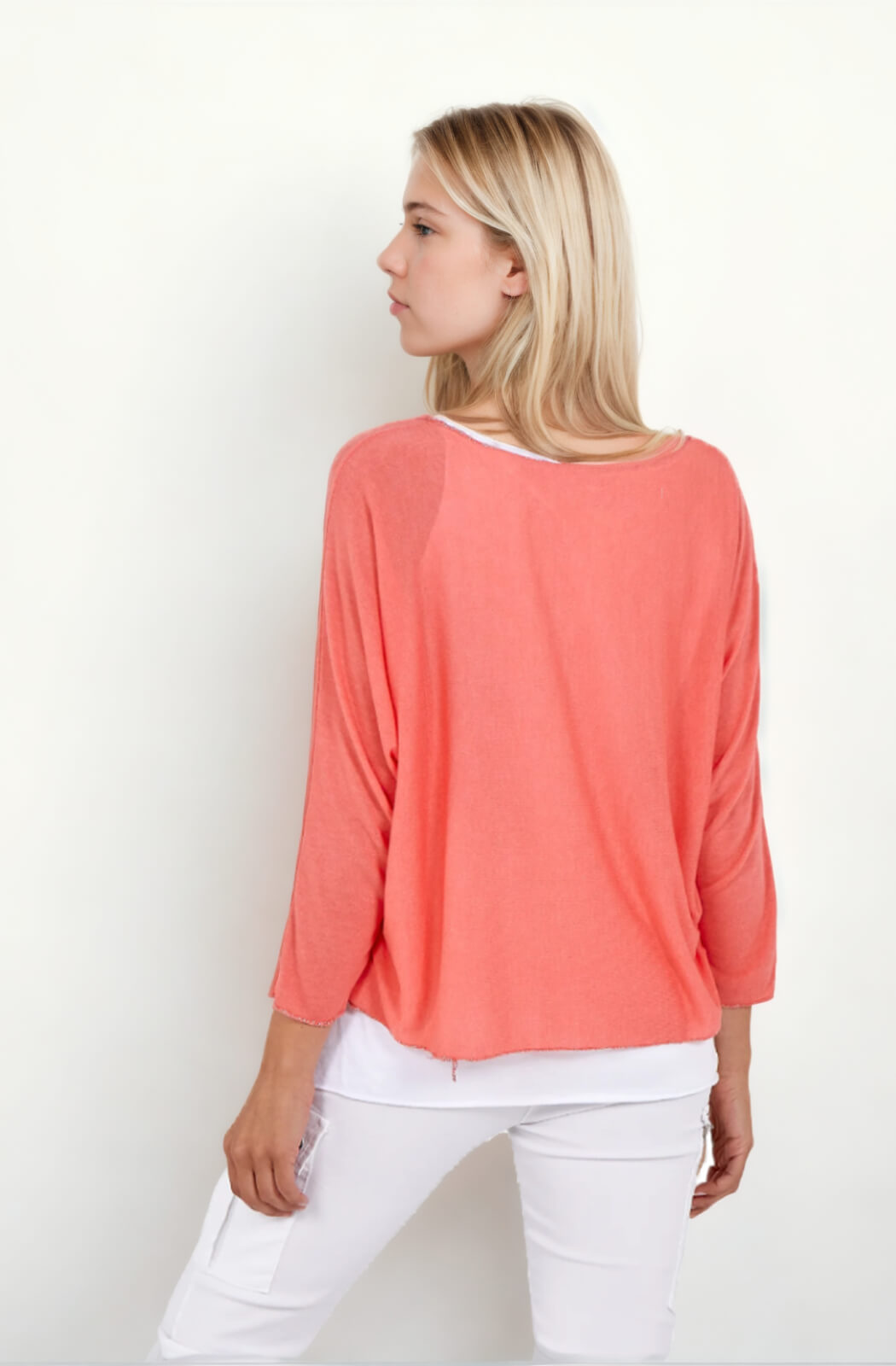 Top algodón manga coral